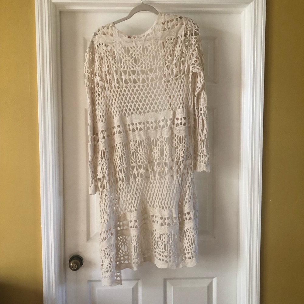Sz m/L woman crochet cardigan, color beige